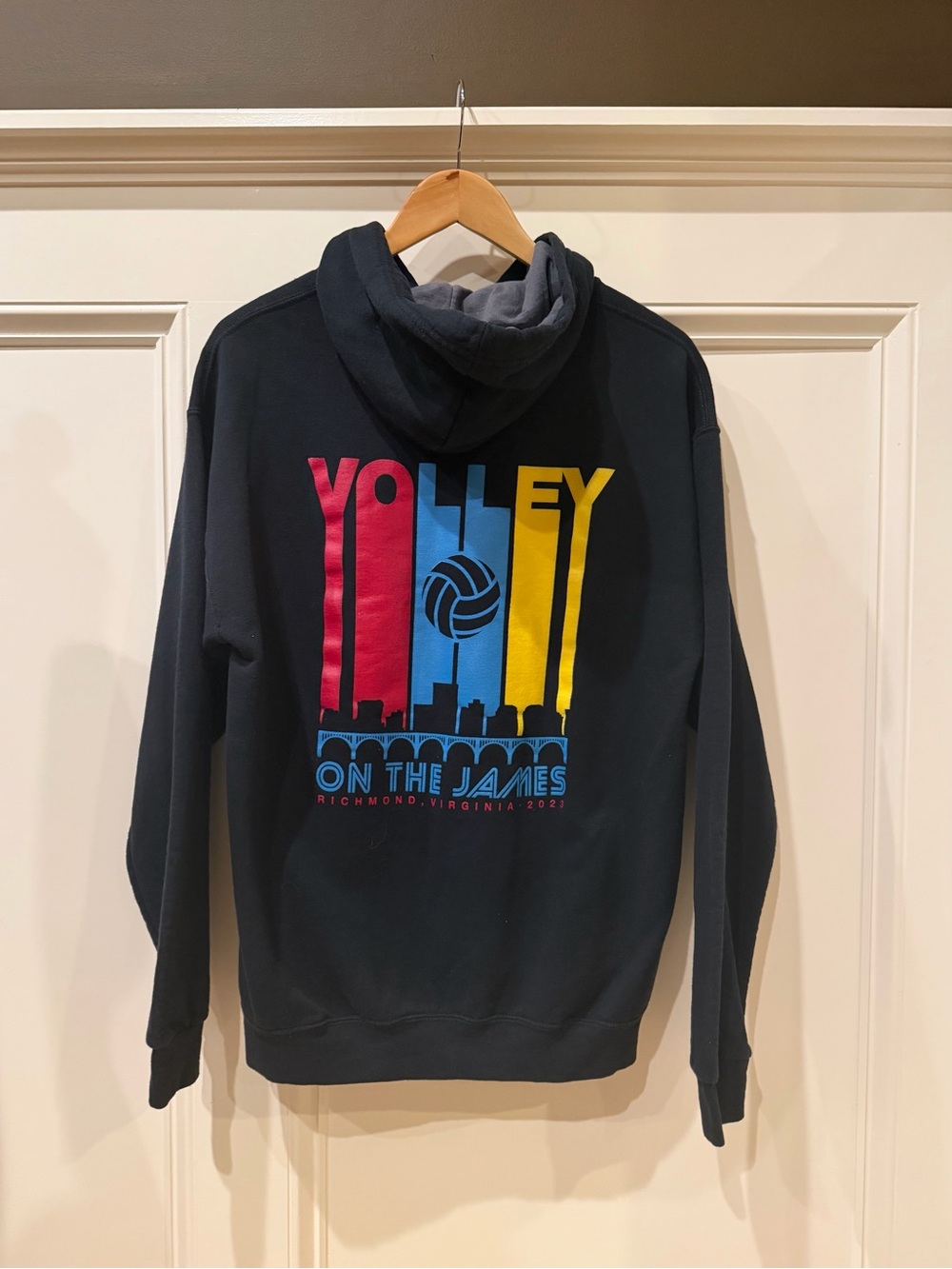 Volleyball On The James Black Graphic Hoodie